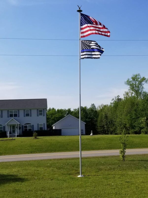 Titan 25' with 5'X8' Flag - Super Heavy High Wind 12 Gauge Aluminum Telescoping Flagpole - Image 14