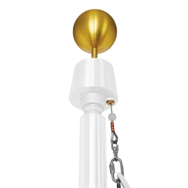 20' USA MADE High Wind One Piece Aluminum Internal Halyard, Tapered Flag Pole Commercial Grade