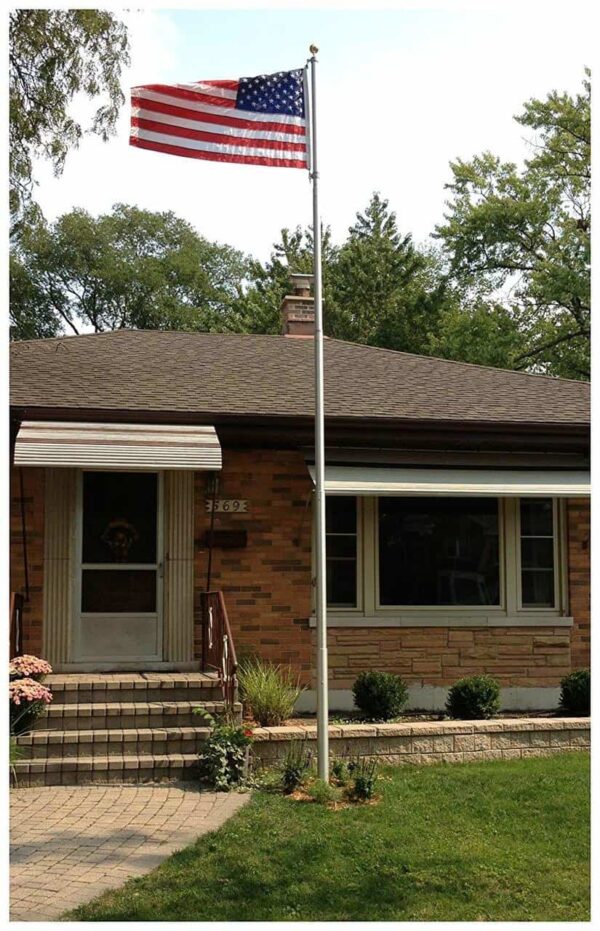 25' Telepole Superior 1 Silver Telescoping Flagpole - Image 2