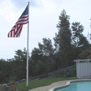 aura white flagpole from Bob's Flagpoles