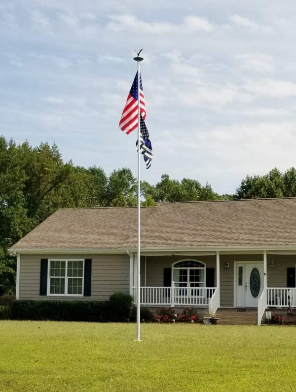 Titan 25' with 5'X8' Flag - Super Heavy High Wind 12 Gauge Aluminum Telescoping Flagpole - Image 12