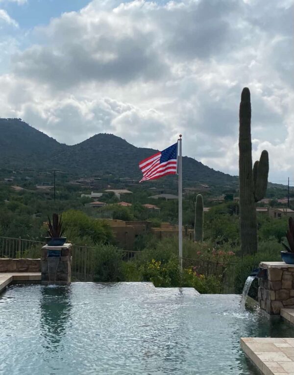 20' High Wind Tapered Aluminum Flagpole Commercial Grade 4" Base with 4X6 USA Flag