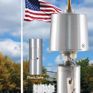 20' Flagpole One Piece Aluminum Internal Halyard, Non Furling Tapered Flag Pole Commercial Grade