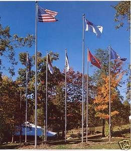 30' High Wind One Piece Aluminum Tapered Flag Pole Commercial Grade