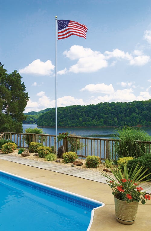20' or 25' Strong Aluminum Tapered Sectional Flagpole with Free 4X6' American Flag