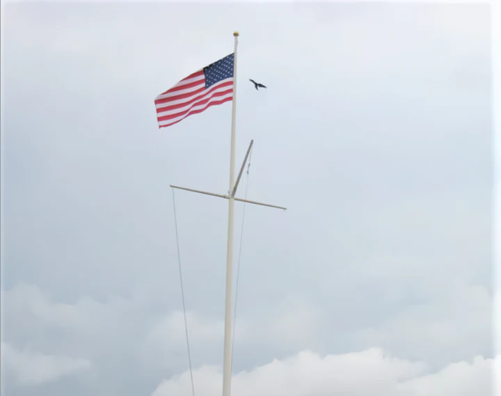 Zeus Nautical Flagpoles with Yardarm and Gaff 25' to 60' Exposed Heights