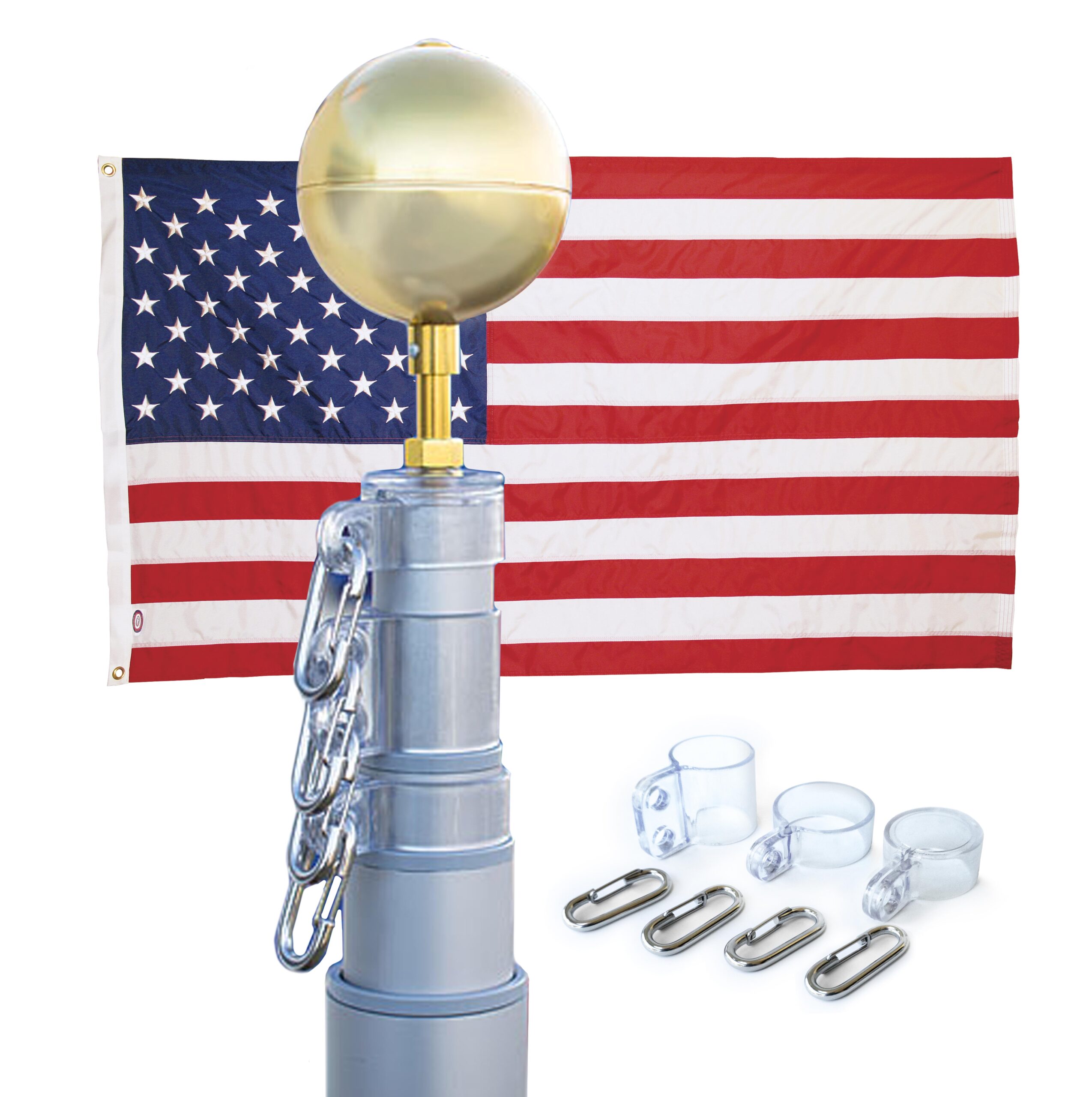 Easily Installed No Ropes Made for your Home Lite Weight Affordable Elite Telescoping Flagpole Series 20' and 25' - Image 6