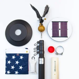 Titan Complete Flagpole Packages With Solar Light Several Sizes USA Made Fast Free Delivery