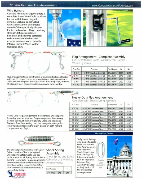 Add A Second Flag to Your Concord Stainless Steel Internal Halyard Flagpole