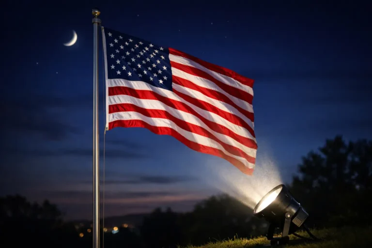 How to Light a Flag at Night the Right Way